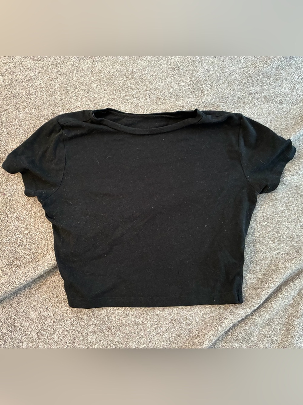 wild fable Black Short Sleeve Crew Crop Top